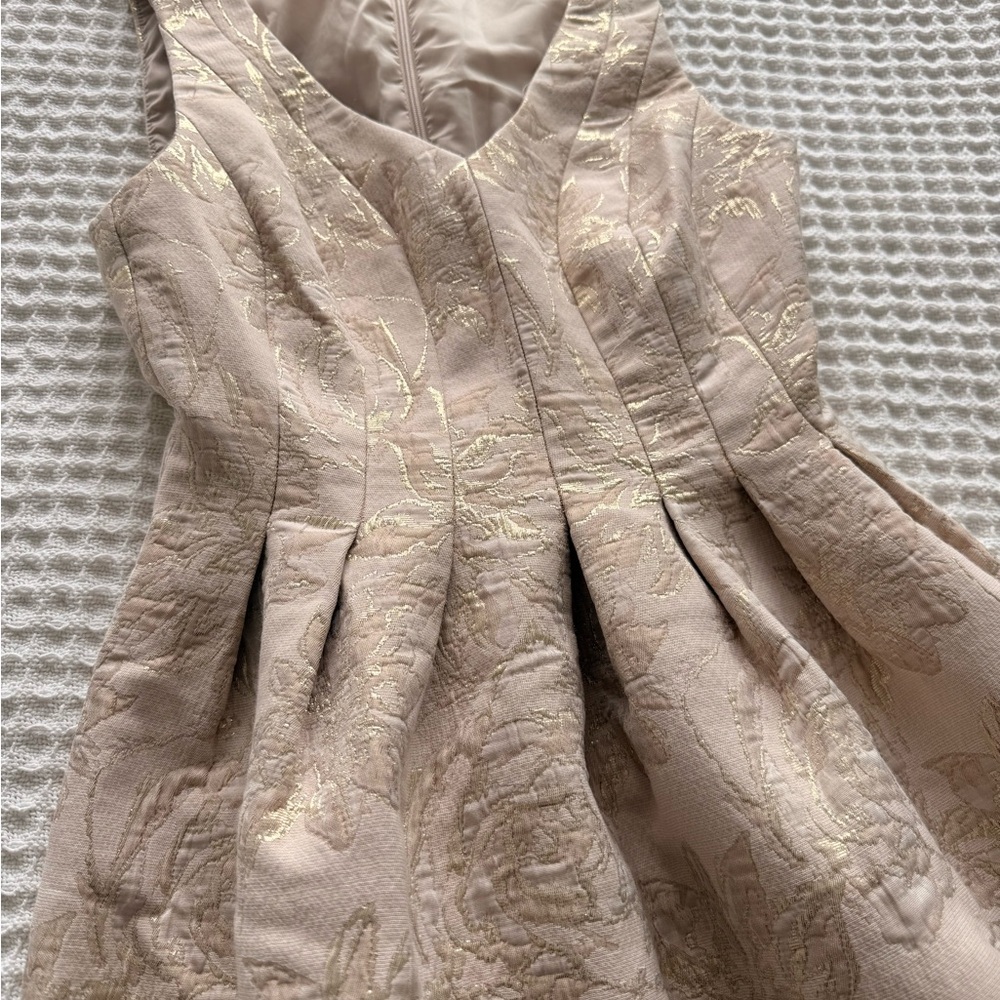Elegant Trina Turk Size 0 Women’s Cream and Gold Dress